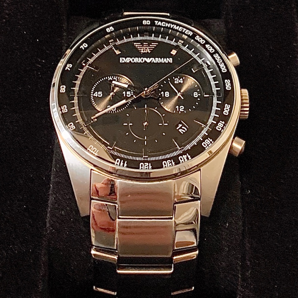 Emporio Armani M Three-Hand Stainless Steel Watch